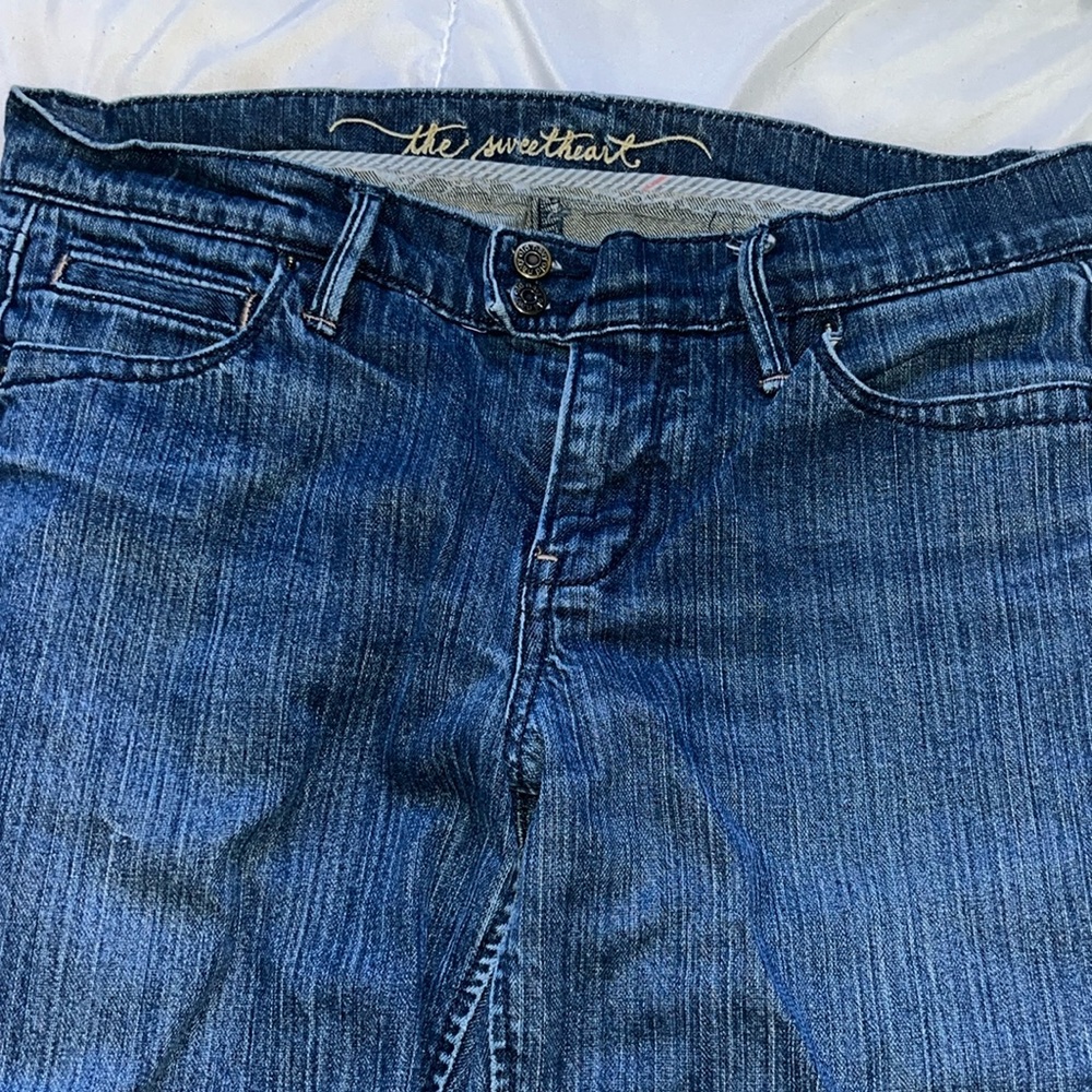 Low Rise Flared Dark Blue Jeans